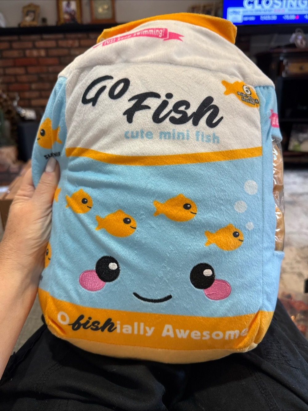 Icecream Go Fish Cute Mini Fish Plush Set - Blue and Orange - Picture 3 of 6